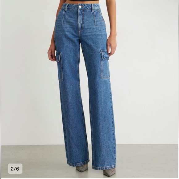 Heidi Ultra High Waisted Cargo Jeans - Picture 3 of 5